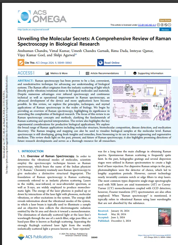 Raman Spectrometers Unveiling the Molecular Secrets: A Comprehensive Review of Raman Spectroscopy in Biological Research