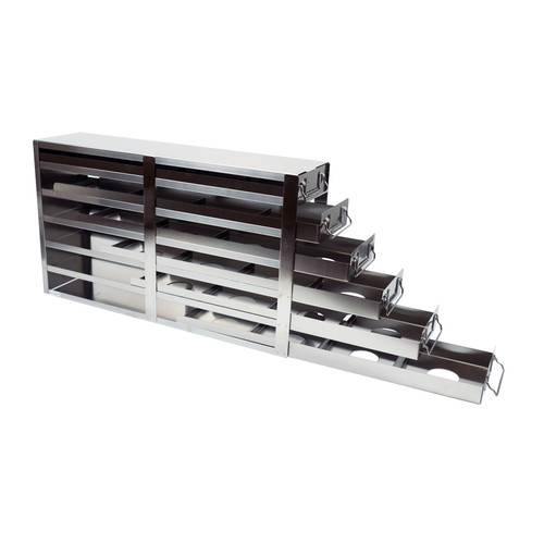 stainless steel laboratory freezer drawer rack for 2 inch cryo boxes panasonic models only 6 tall by 4 deep 