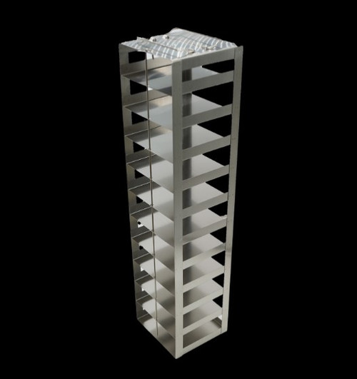 stainless steel freezer rack for chest freezers to store plastic 100 place hinged cryoboxes 