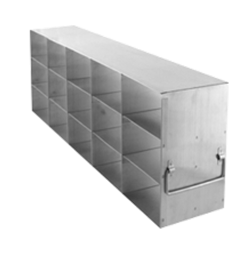 [A-FR-3-15] laboratory freezer rack for 3 inch cryo boxes 15 boxes five deep by three high 